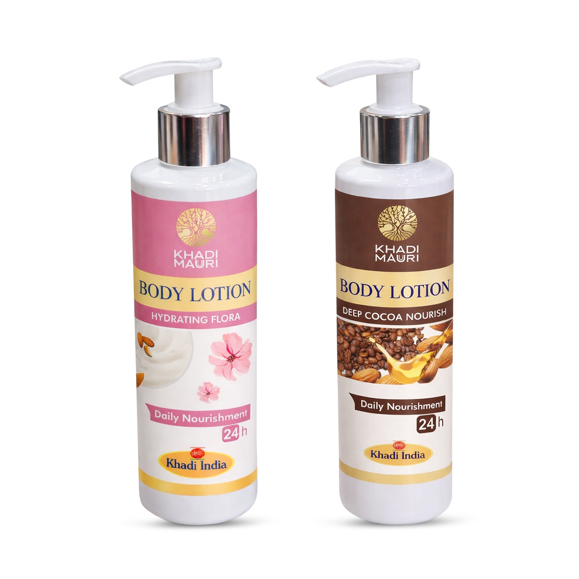 Khadi Mauuri Hydrating Flora Body Lotion & Deep Cocoa Nourish Body Lotion 210 ML each