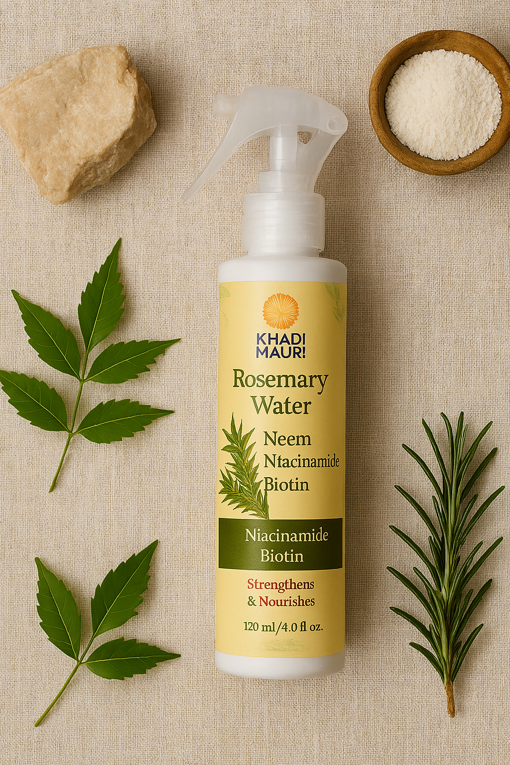 Rosemary water with neem , niacinamide, & biotin's extracts
