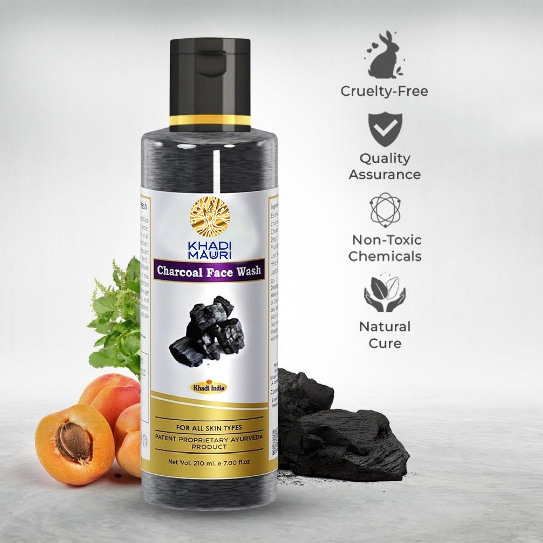 Khadi Mauuri Charcoal Face Wash + Ubtan Face Wash Combo (100 ml Each) - Khadi mauri - 