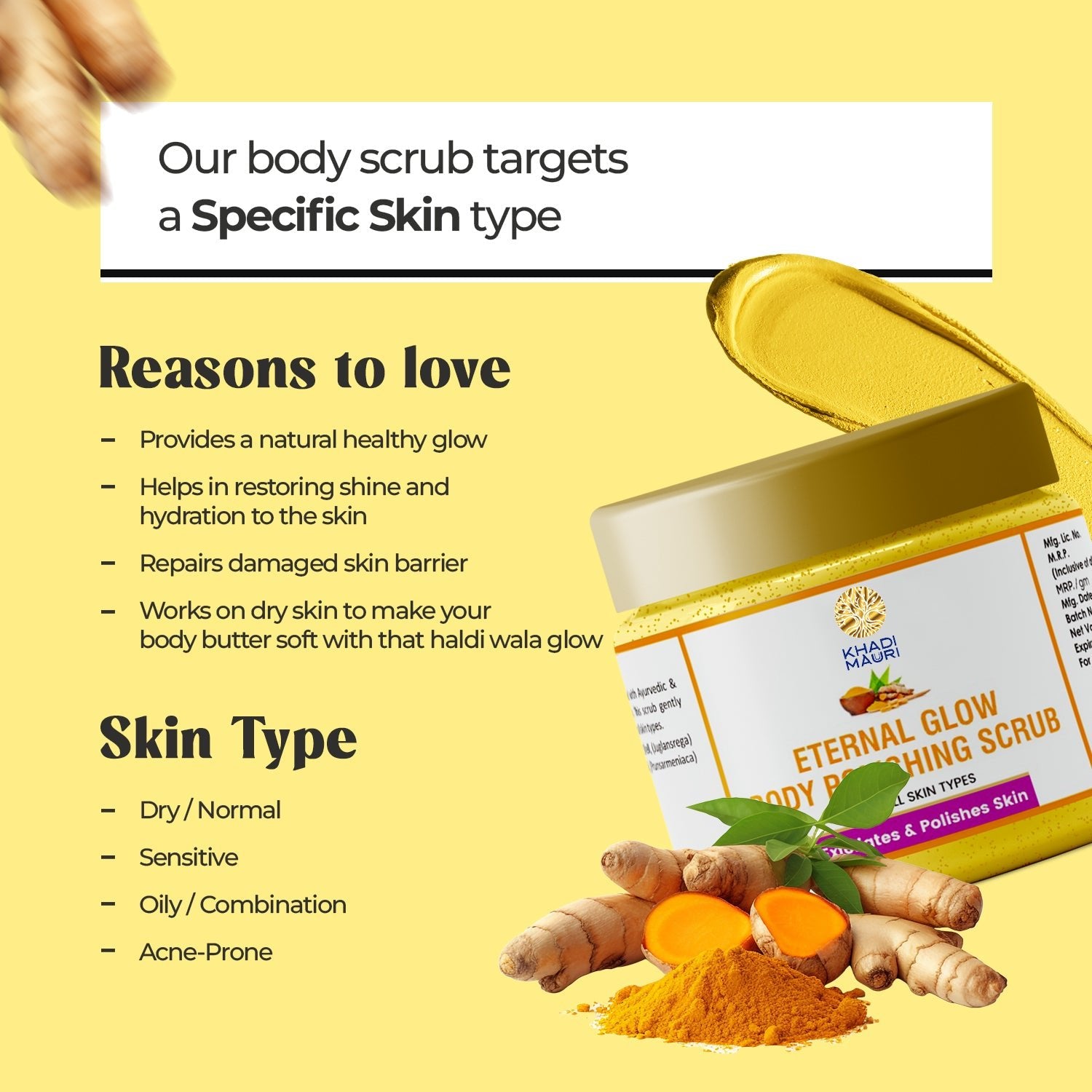 Eternal Glow Turmeric Body Polishing Scrub by Khadi Mauri Herbals - Khadi mauri - 