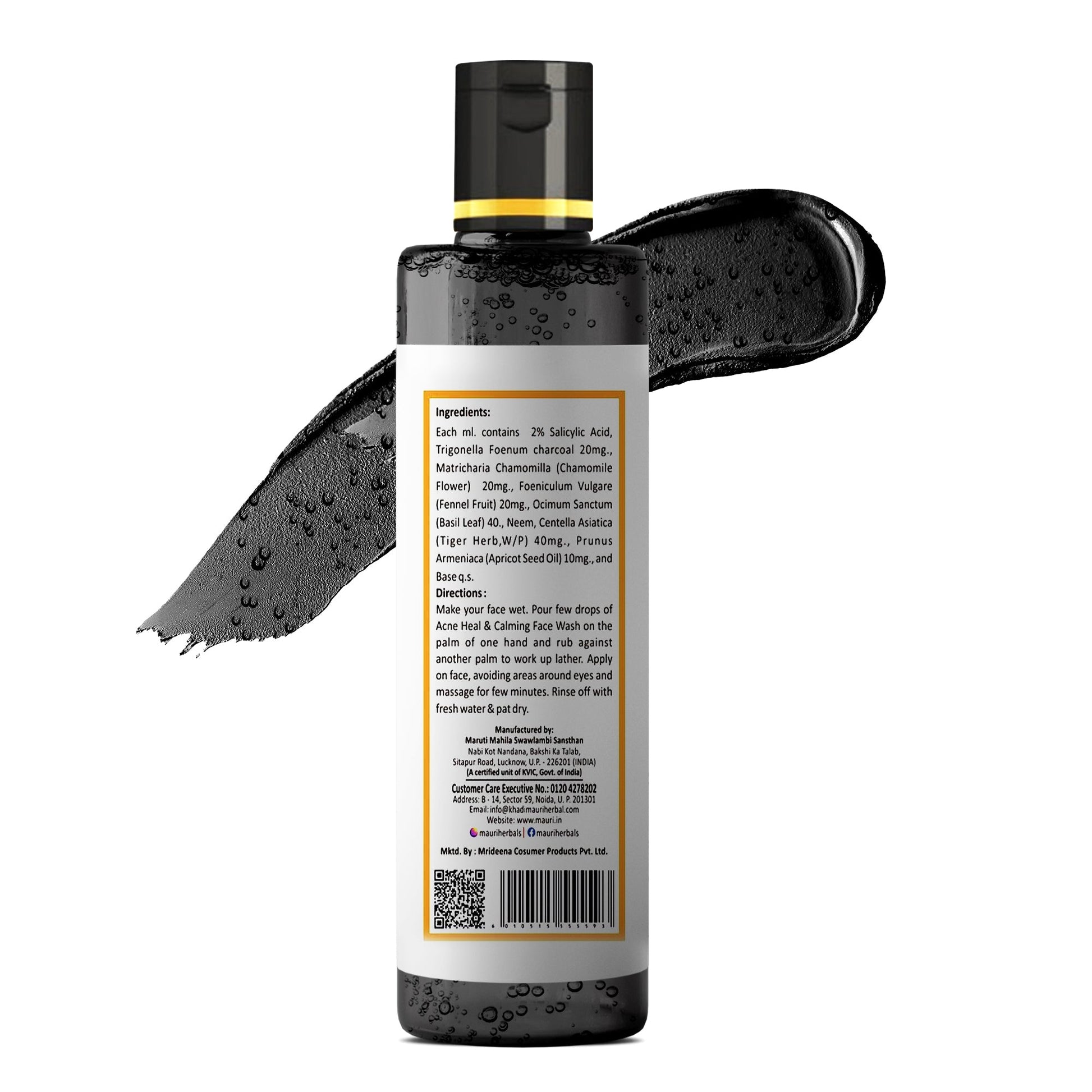 Khadi Mauri Acne Heal & Calming Face Wash – 2% Salicylic Acid, Basil & Charcoal - Khadi mauri - 