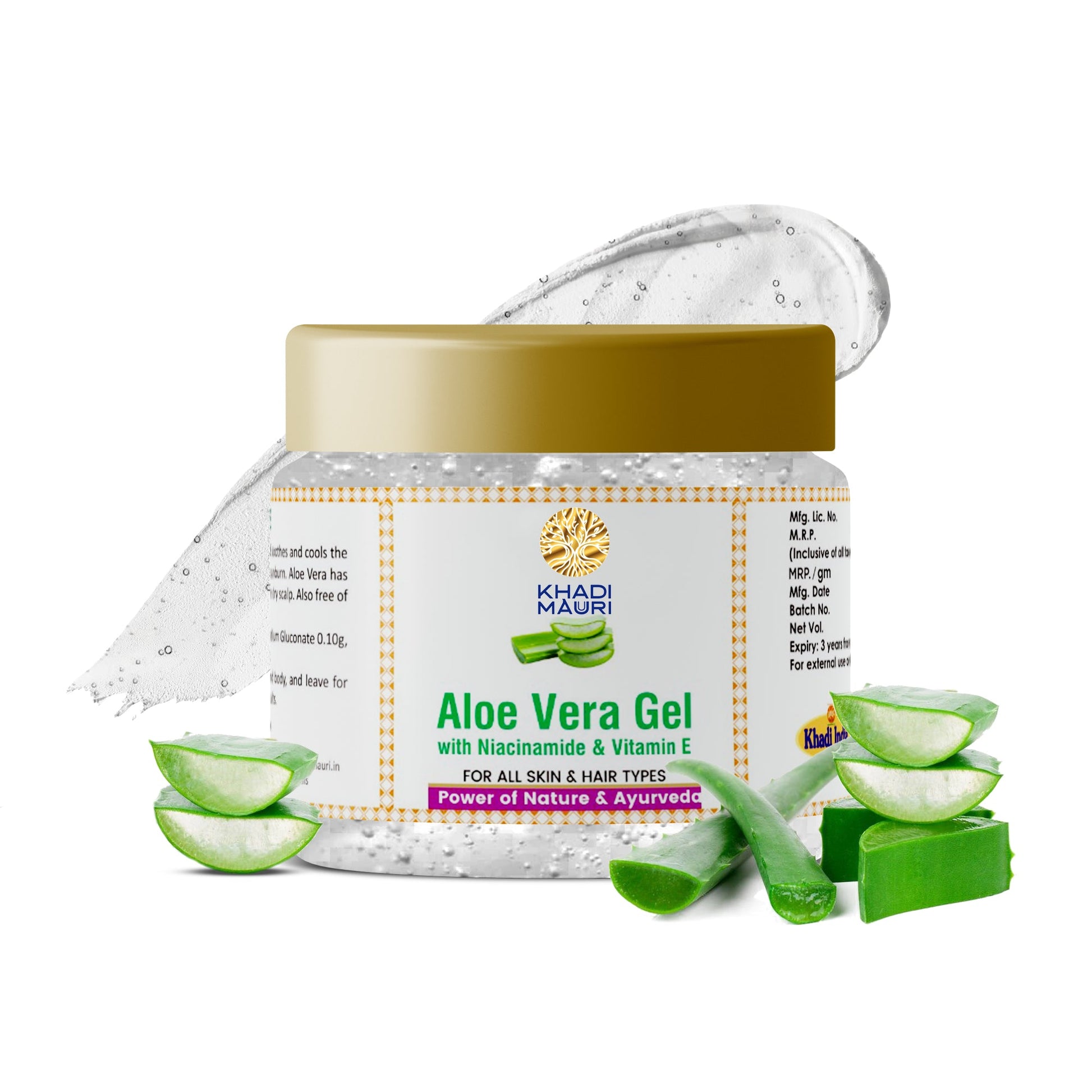 Khadi Mauri Aloe Vera Gel with Niacinamide & Vitamin E – Soothing & Hydrating Care - Khadi mauri - 