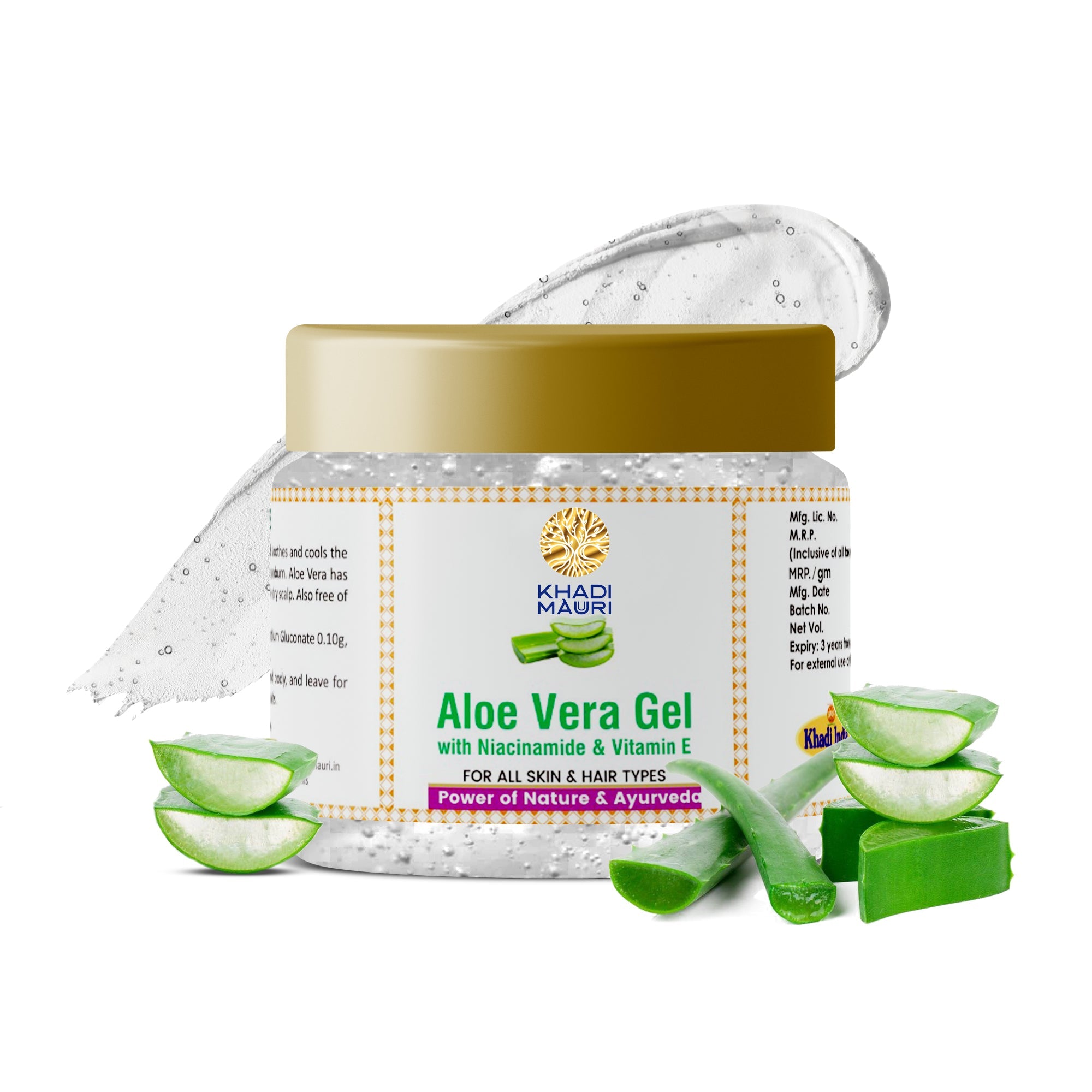 Khadi Mauri Aloe Vera Gel with Niacinamide & Vitamin E – Soothing & Hydrating Care - Khadi mauri - 