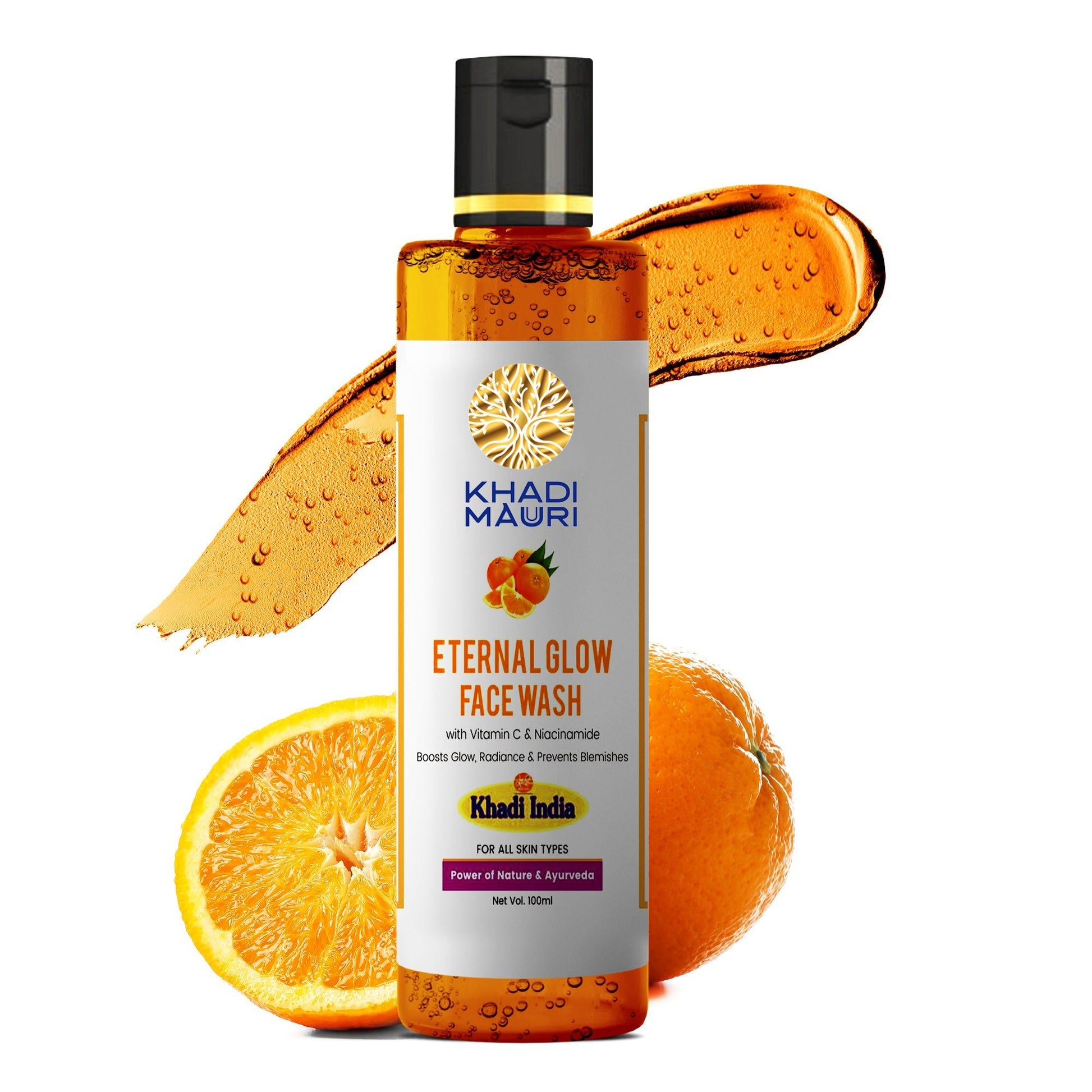 Khadi Mauri Eternal Glow Face Wash – Vitamin C & Niacinamide for Radiant Skin - Khadi mauri - 