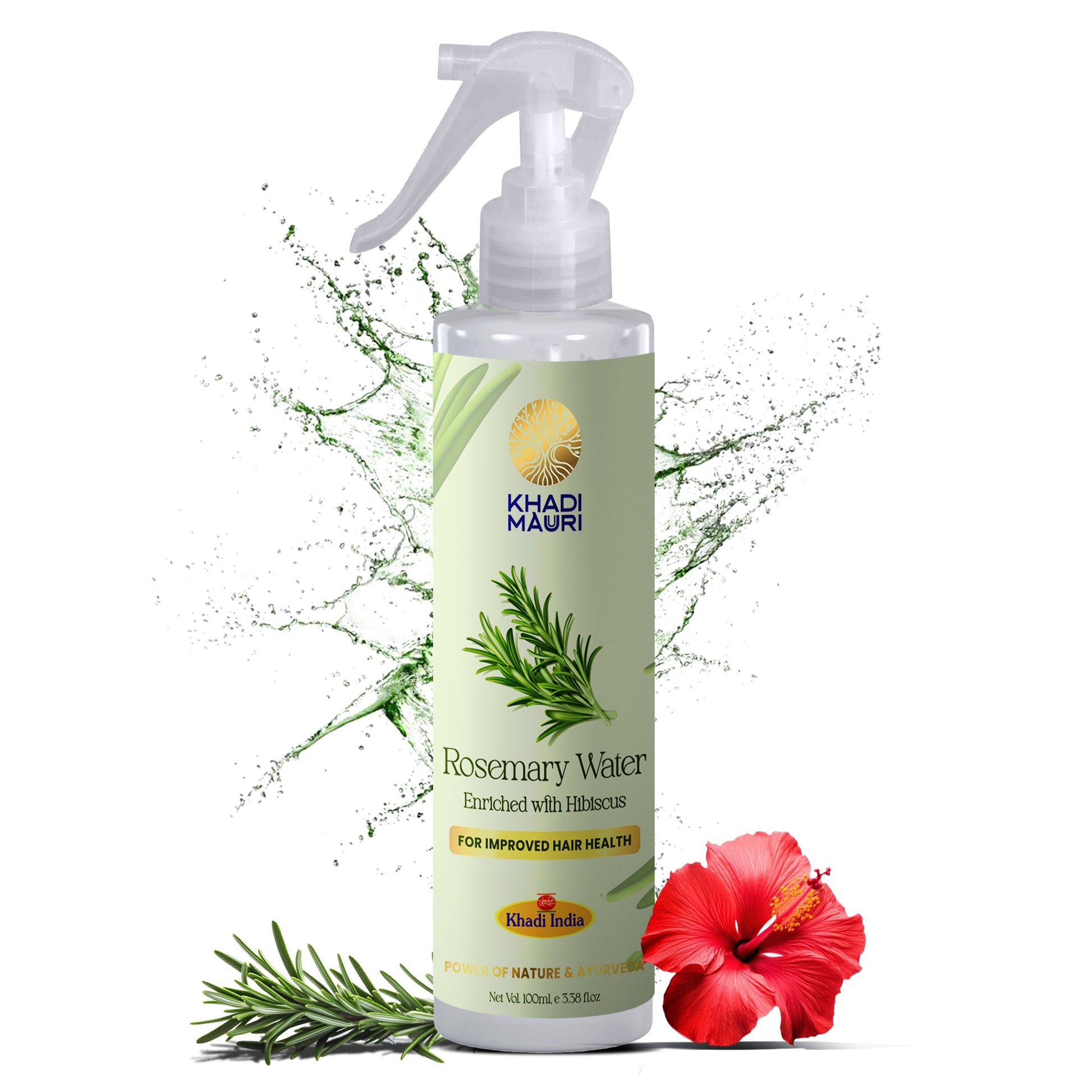 Khadi Mauri Rosemary & Hibiscus Hair Mist – Ayurvedic Tonic for Strong, Healthy Hair - Khadi mauri - 