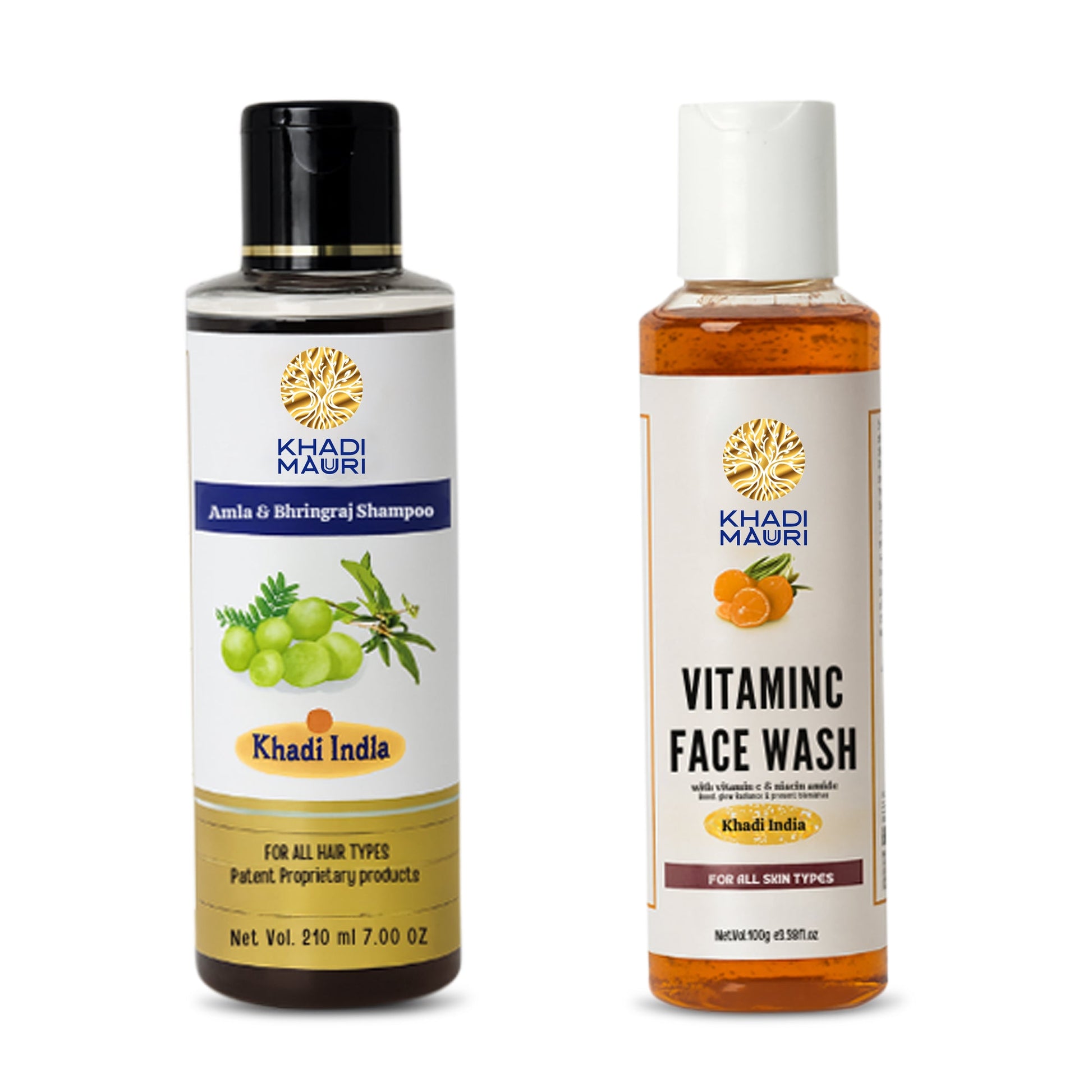 Khadi Mauuri Amla Bhringraj Shampoo & Vitam C Face Wash 210 ml & 100ml - Khadi mauri - 