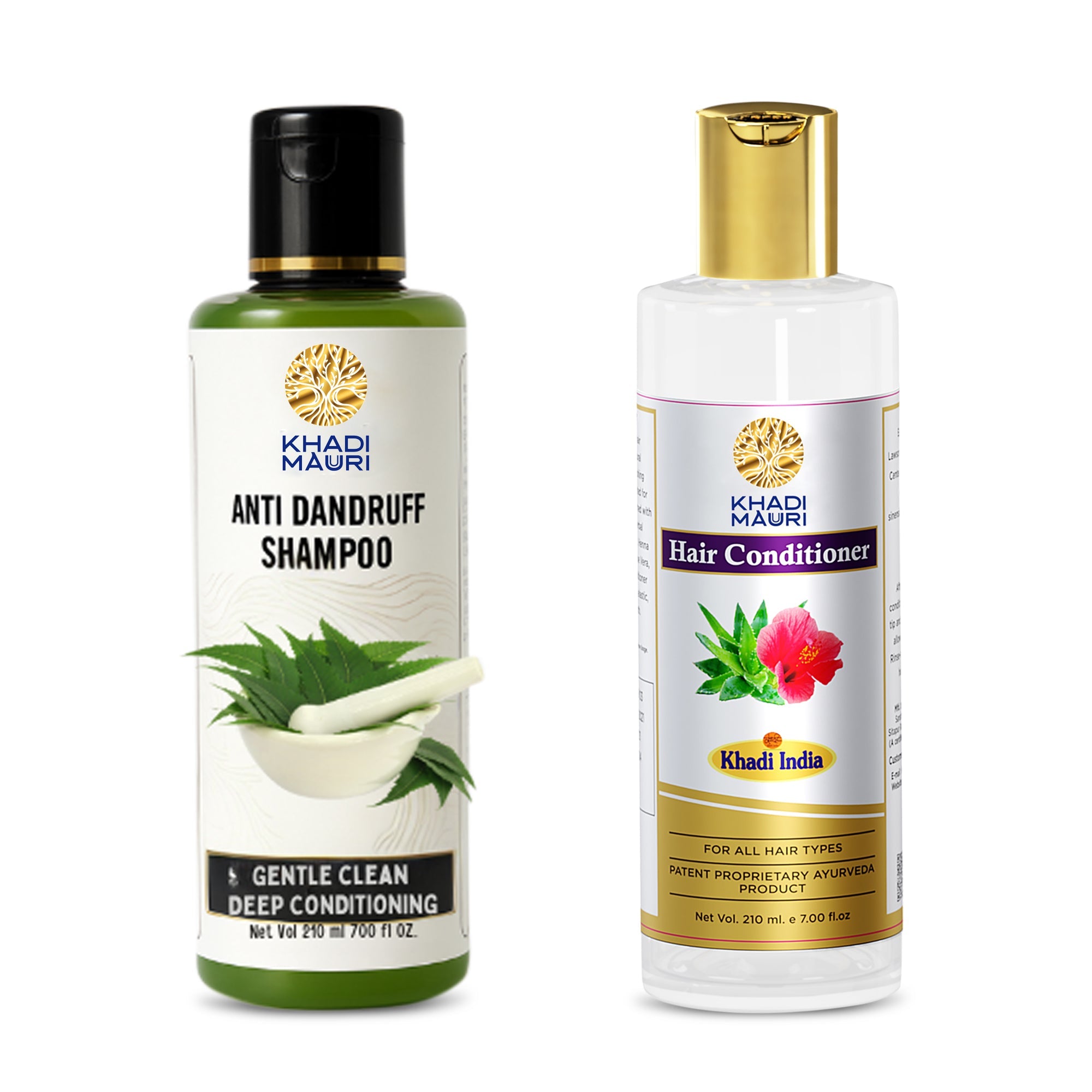 Khadi Mauuri Anti Dandruff Shampoo and Hair Conditioner 210 ml each - Khadi mauri - 