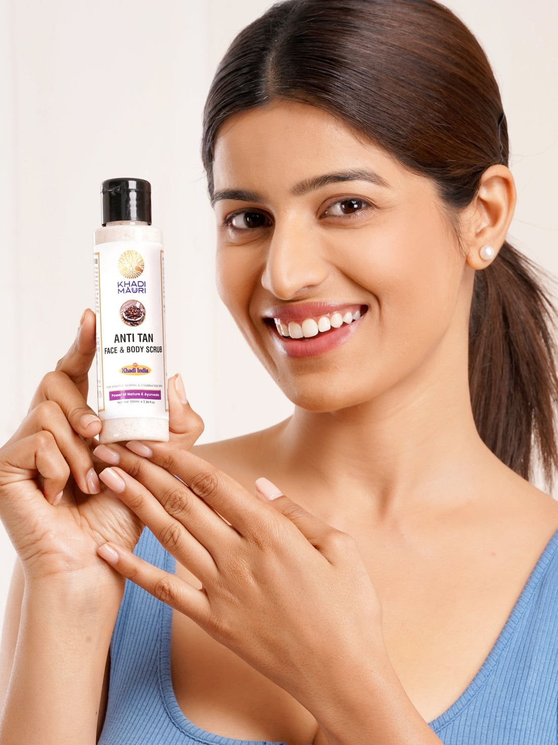 Khadi Mauuri Fenugreek Face Wash + Anti - Tan Face & Body Scrub Combo (100 ml Each) - Khadi mauri - 