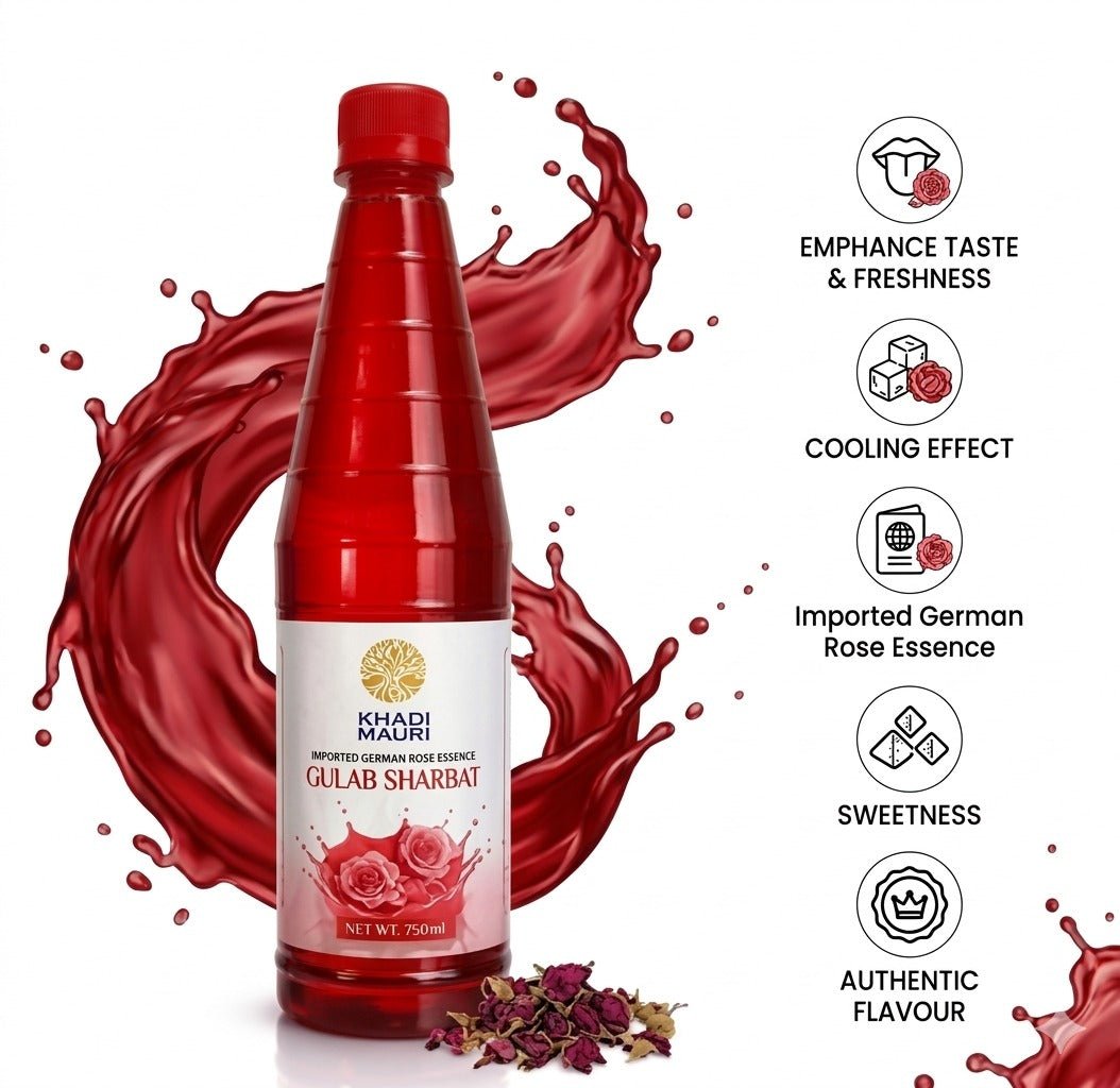 Khadi Mauuri Gulab Sharbat 700ML - Khadi mauri - 