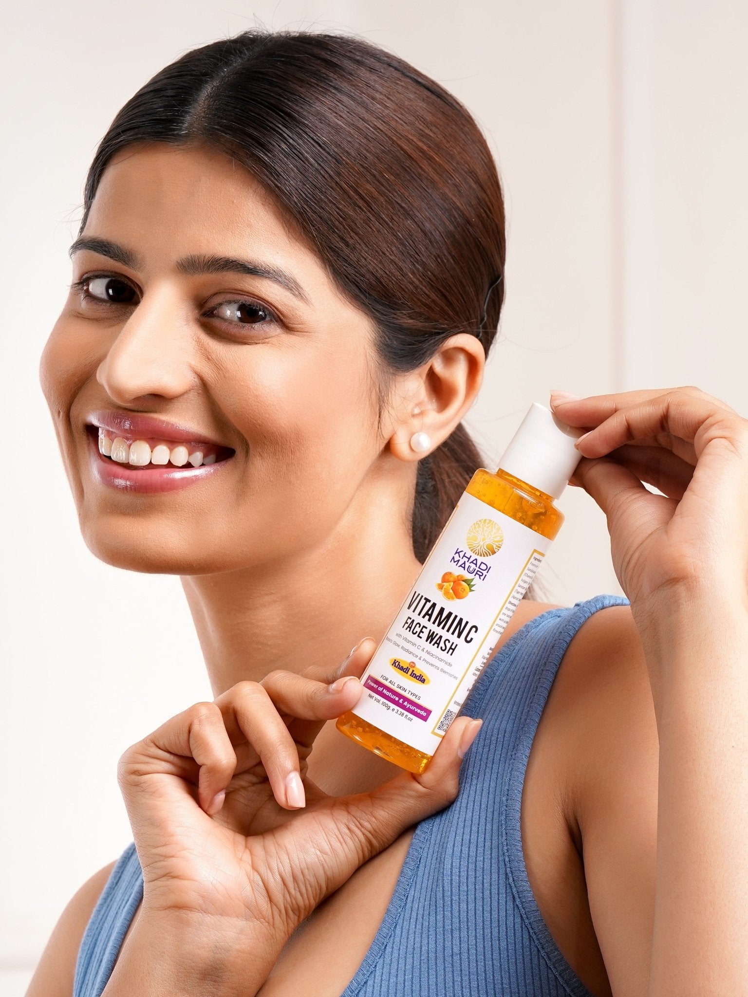 Khadi Mauuri Vitamin C Face Wash + Papaya Face Wash Combo (100 ml Each) - Khadi mauri - 