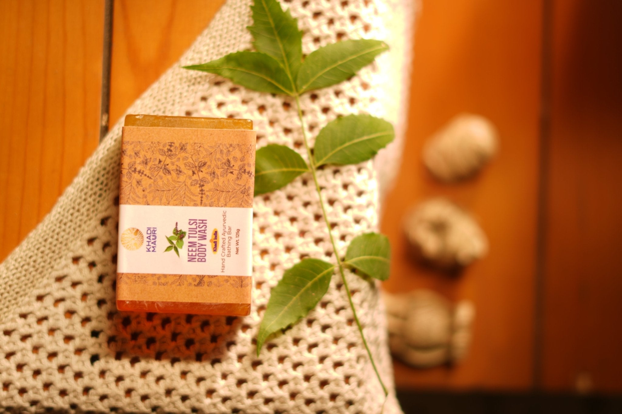 Neem tulsi body soap Bar - Khadi mauri - 