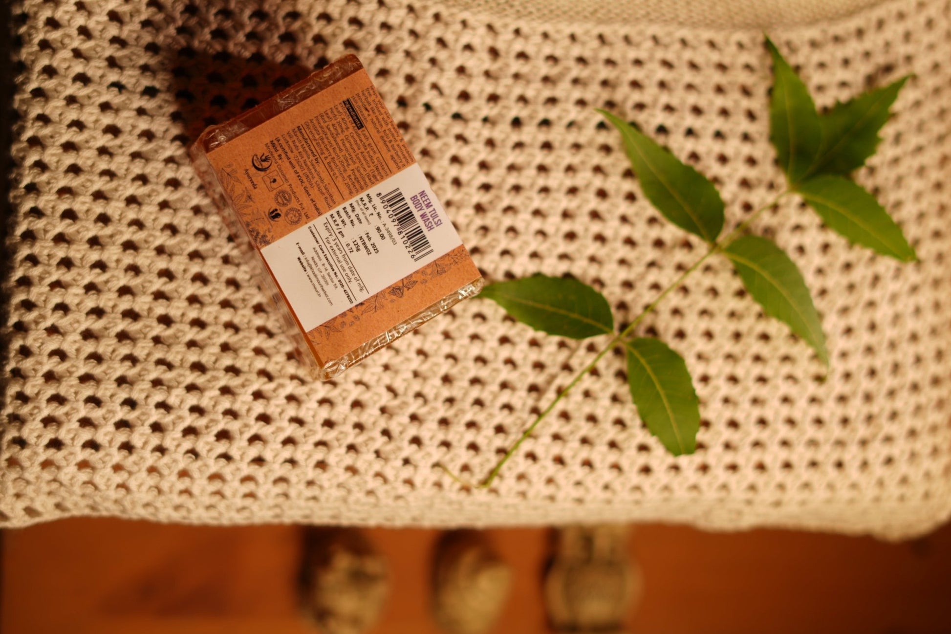 Neem tulsi body soap Bar - Khadi mauri - 