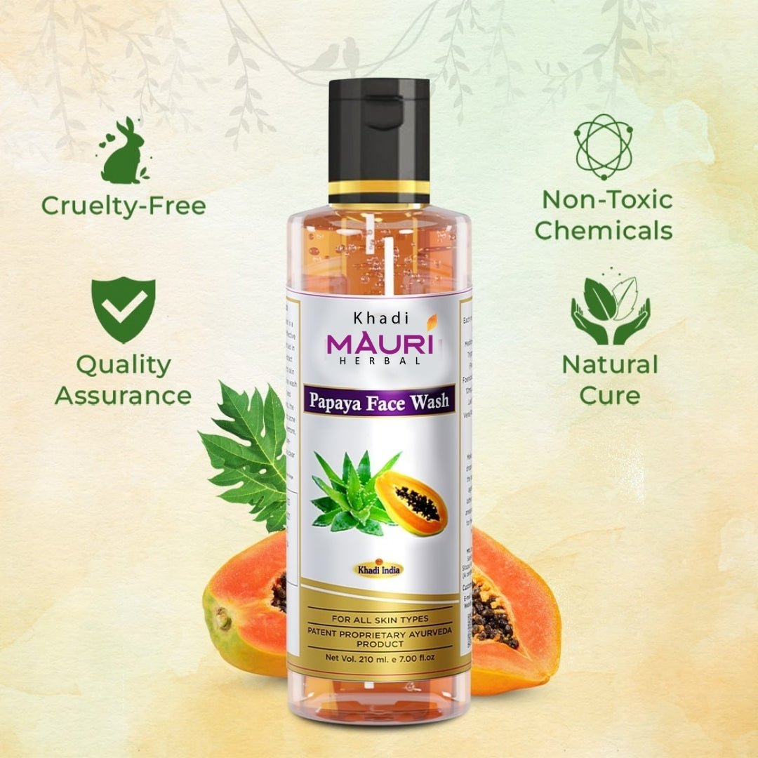 Khadi Mauuri Ubtan Face Wash + Papaya Face Wash Combo (100 ml Each) - Khadi mauri - 