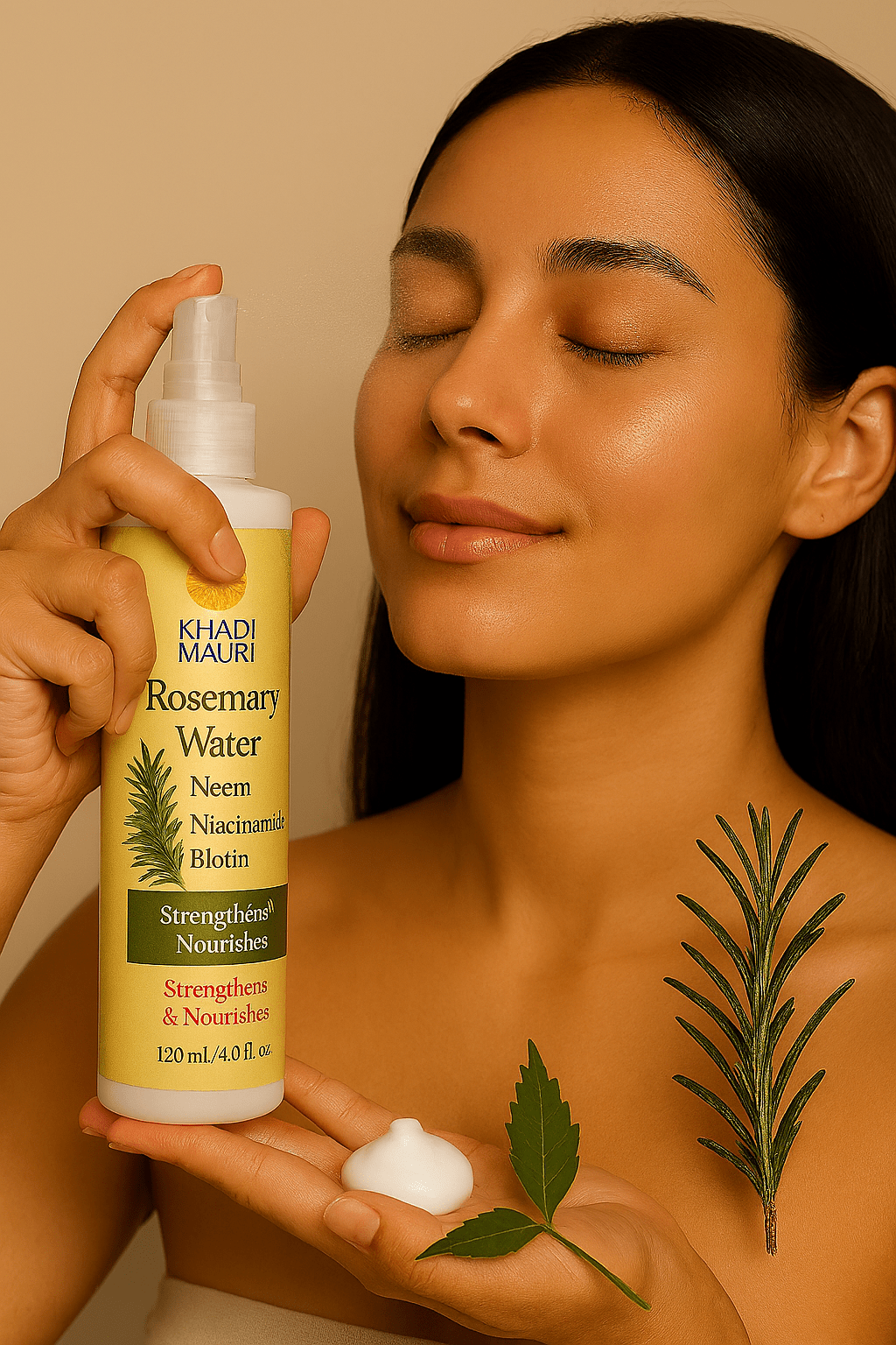 Rosemary water with neem , niacinamide, & biotin's extracts - Khadi mauri - 