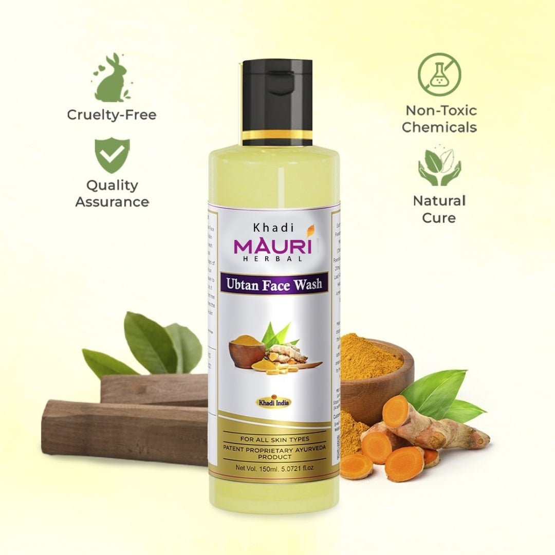 Khadi Mauuri Ubtan Face Wash + Charcoal Face Wash Combo (100 ml Each) - Khadi mauri - 